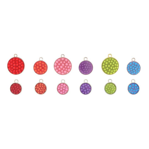 Polka Dot Circle Dog ID Tag