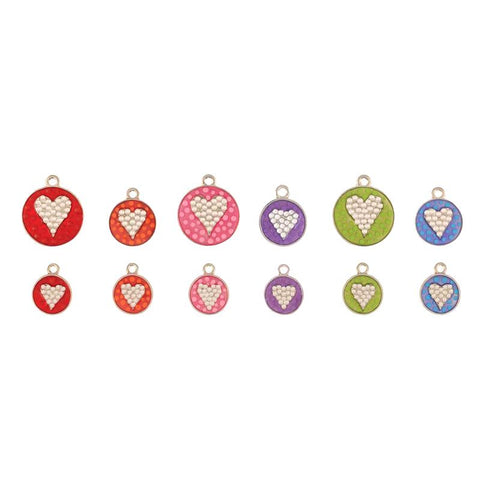 Polka Dot Crystal Heart Dog ID Tag