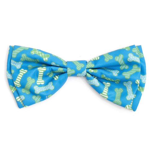 Preppy Bones Dog Bow Tie Blue