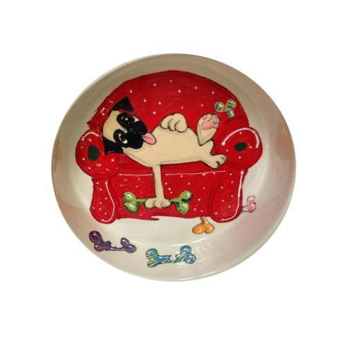 Pug 2 Dog Bowl