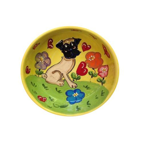 Pug 4 Dog Bowl