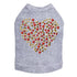 Red And Gold Nailhead Hearts Rhinestone Dog Tank