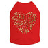 Red And Gold Nailhead Hearts Rhinestone Dog Tank
