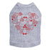 Red Heart With Hearts Rhinestone Dog Tank