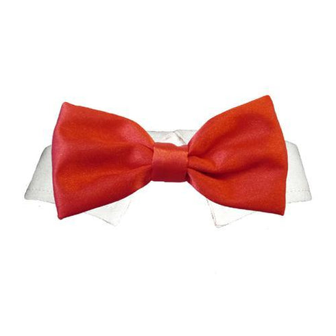 Red Satin Dog Bow Tie Collar