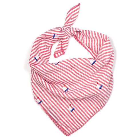 Red Stripe Sailboat Dog Bandana