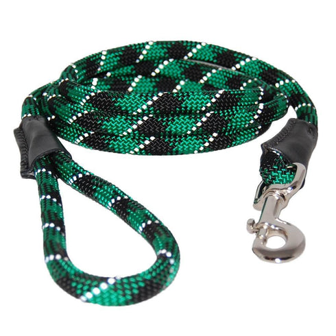Reflective Rope Dog Leash Green