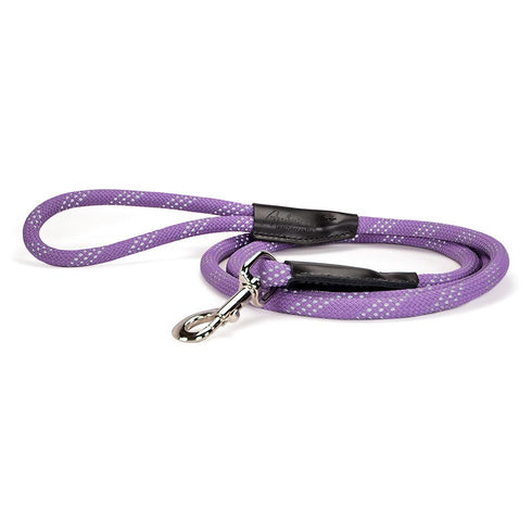 Reflective Rope Dog Leash Lavender