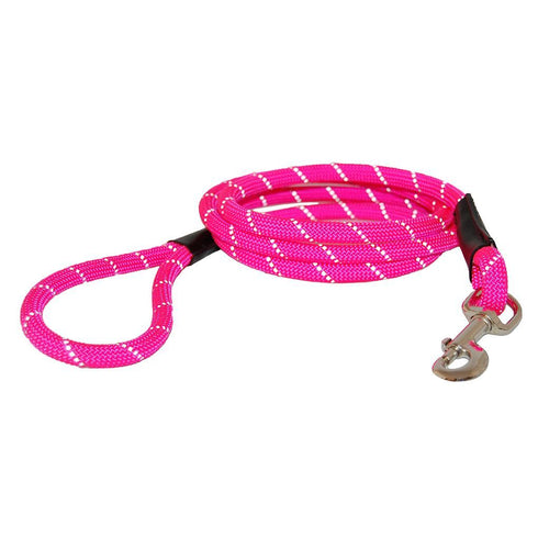 Reflective Rope Dog Leash Pink