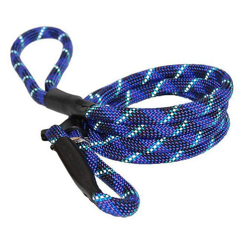 Reflective Slip Rope Dog Leash Electric Blue