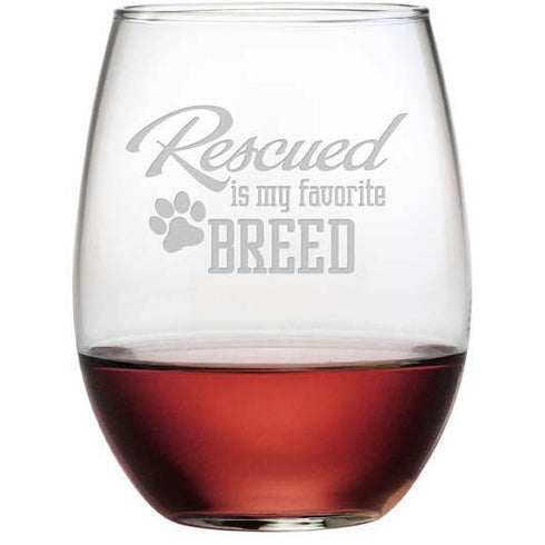 Rescued Breed Stemless Wine Glasses, Set Of 4