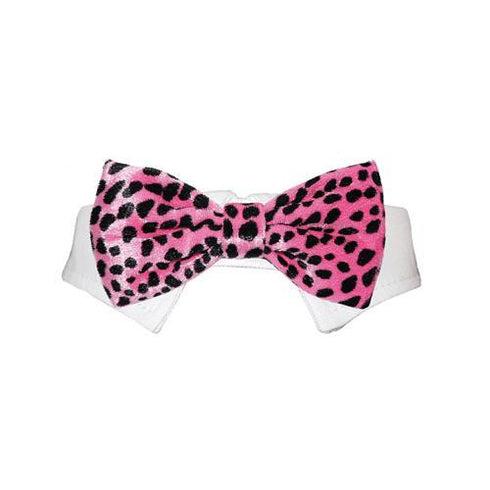 Roberto Dog Bow Tie Collar Pink