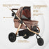 Roma Luxury Jogging Sports Stroller Gold