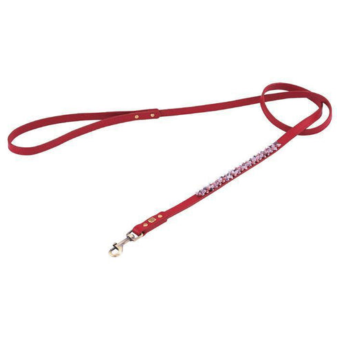 Rose Quartz And Rhodonite Mini Beaded Dog Leash