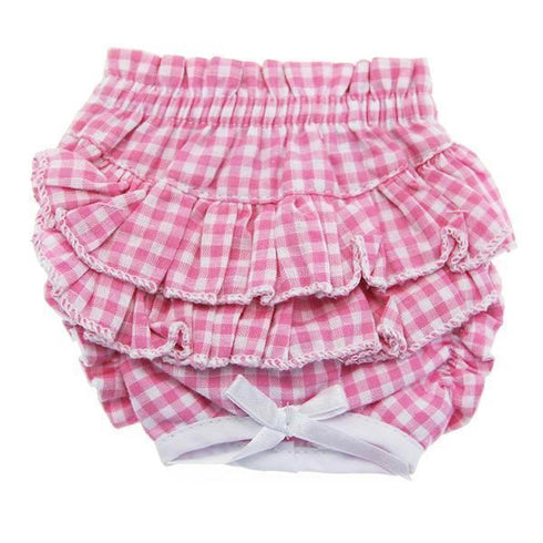 Ruffled Pink Gingham Dog Panties XLarge