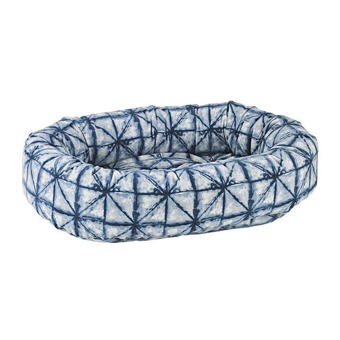 Shibori Microvelvet Donut Dog Bed