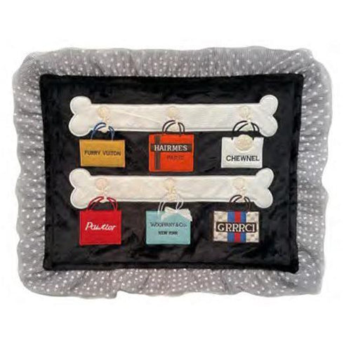 Shopaholic Cafe Mat Dog Bed Black