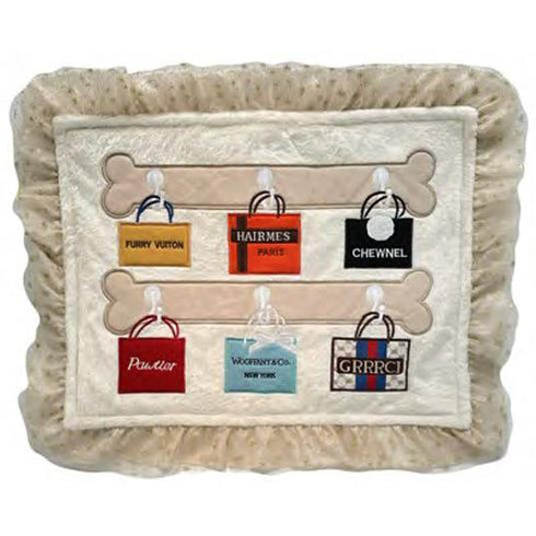 Shopaholic Cafe Mat Dog Bed Cream