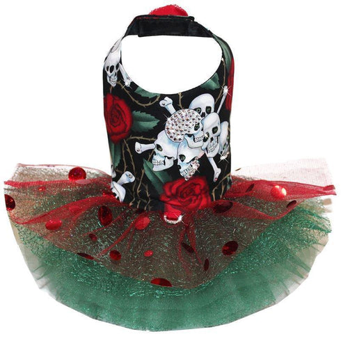 Skull And Bones Halloween Tutu Dog Dress