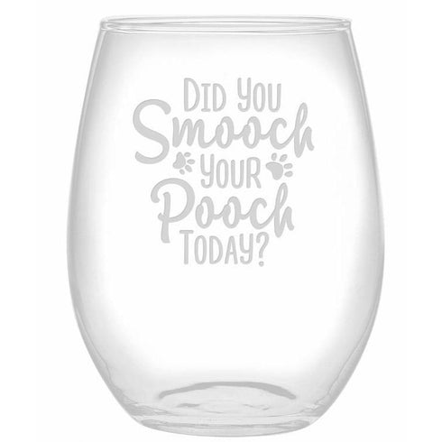 Smooch Your Pooch Stemless Wine Glasses, Set Of 4
