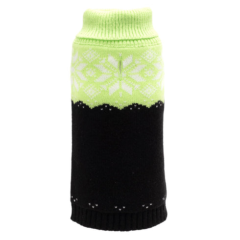 Snowtrails Dog Sweater Green/Black