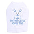 Some Bunny Loves Me Blue Rhinestone Dog Tank