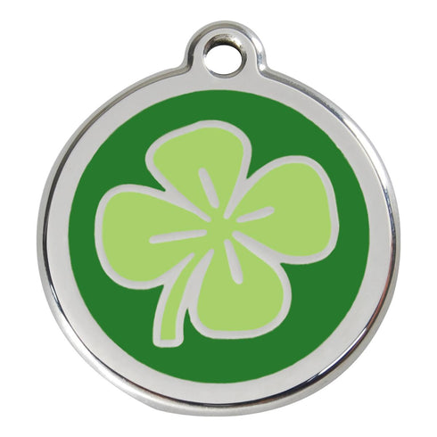 Stainless Steel And Enamel Clover Dog ID Tag