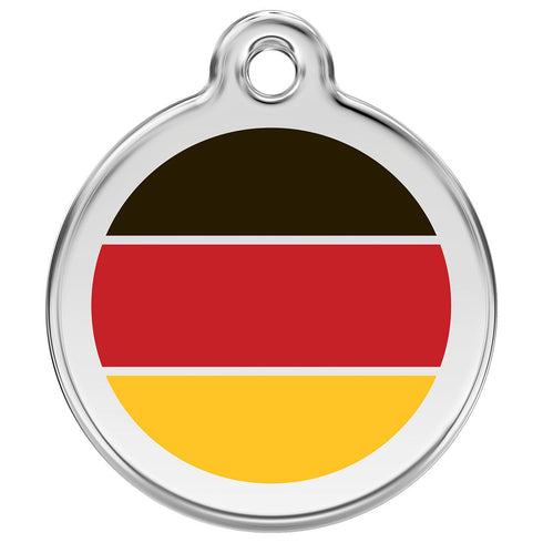 Stainless Steel And Enamel German Flag Dog ID Tag