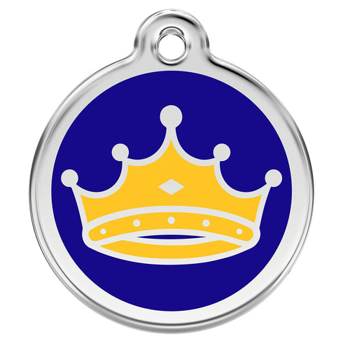Stainless Steel And Enamel King Blue Dog ID Tag