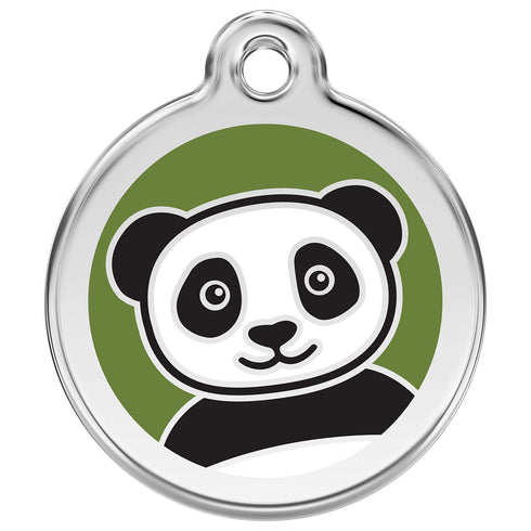 Stainless Steel And Enamel Panda Dog ID Tag