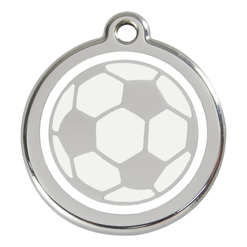 Stainless Steel And Enamel Soccer Ball Dog ID Tag