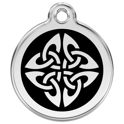 Stainless Steel And Enamel Tribal Arrows Black Dog ID Tag