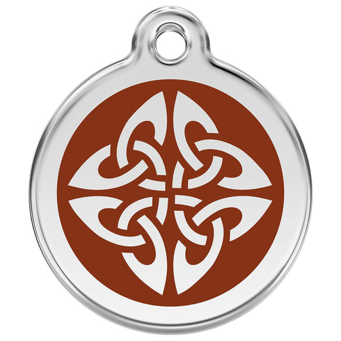 Stainless Steel And Enamel Tribal Arrows Brown Dog ID Tag