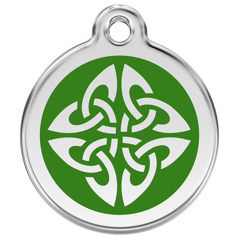 Stainless Steel And Enamel Tribal Arrows Green Dog ID Tag