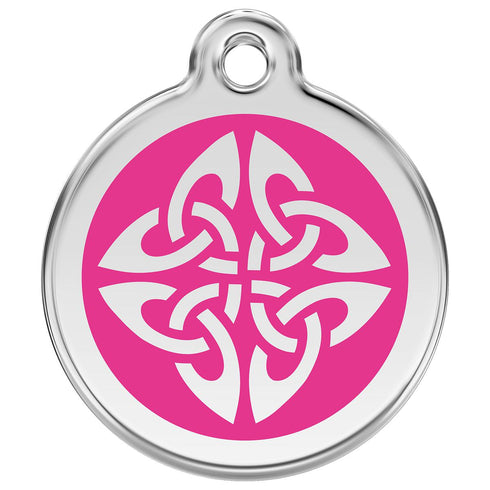 Stainless Steel And Enamel Tribal Arrows Hot Pink Dog ID Tag
