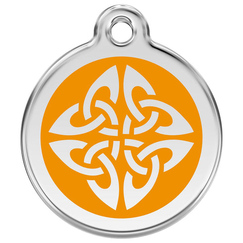 Stainless Steel And Enamel Tribal Arrows Orange Dog ID Tag