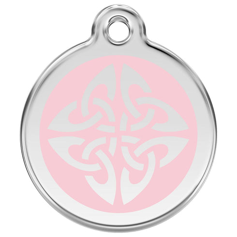 Stainless Steel And Enamel Tribal Arrows Pink Dog ID Tag