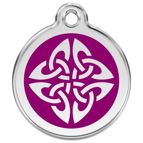 Stainless Steel And Enamel Tribal Arrows Purple Dog ID Tag