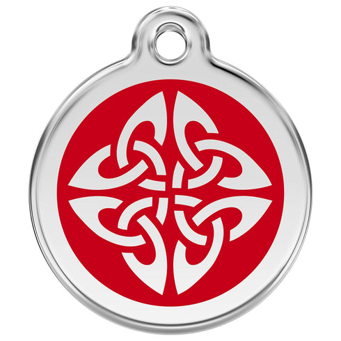 Stainless Steel And Enamel Tribal Arrows Red Dog ID Tag