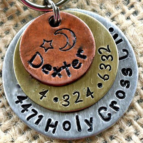 Star And Moon Dog ID Tag