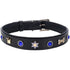 Star Of David Charm Leather Dog Collar