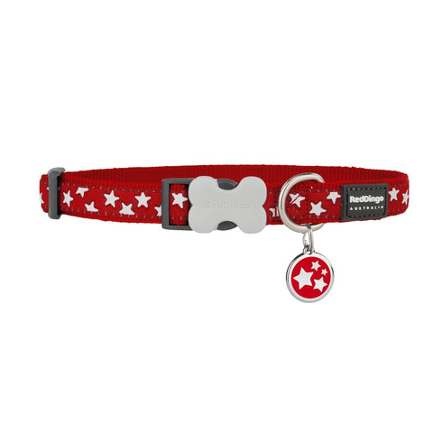 Stars Red Dog Collar/Tag Set