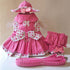 Strawberry Patch Dog Harness Dress Set