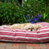 Striped Faux Gusset Indoor/Outdoor Dog Bed Red
