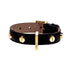 Stud Screw Leather Dog Collar Black