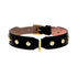 Stud Screw Leather Dog Collar Black