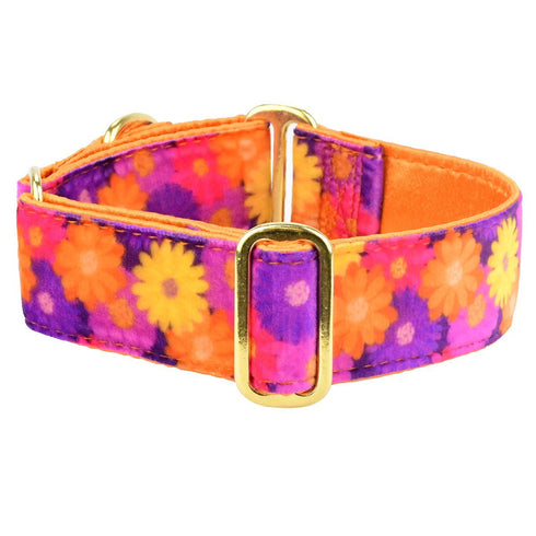 Swiss Velvet Dog Collar Gerbera Daisy