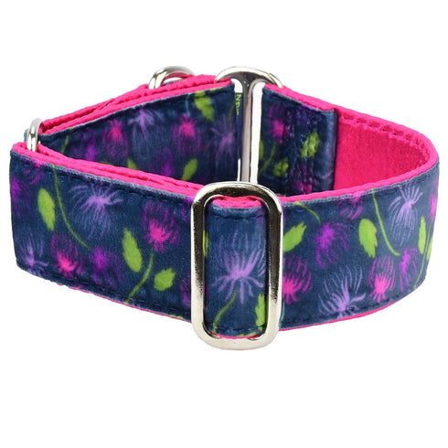 Swiss Velvet Dog Collar Midnight Dahlia