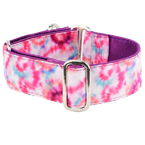 Swiss Velvet Dog Collar Pink Tie-Dye