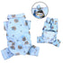Teddy Bear Love Flannel Dog Pajamas Blue XSmall